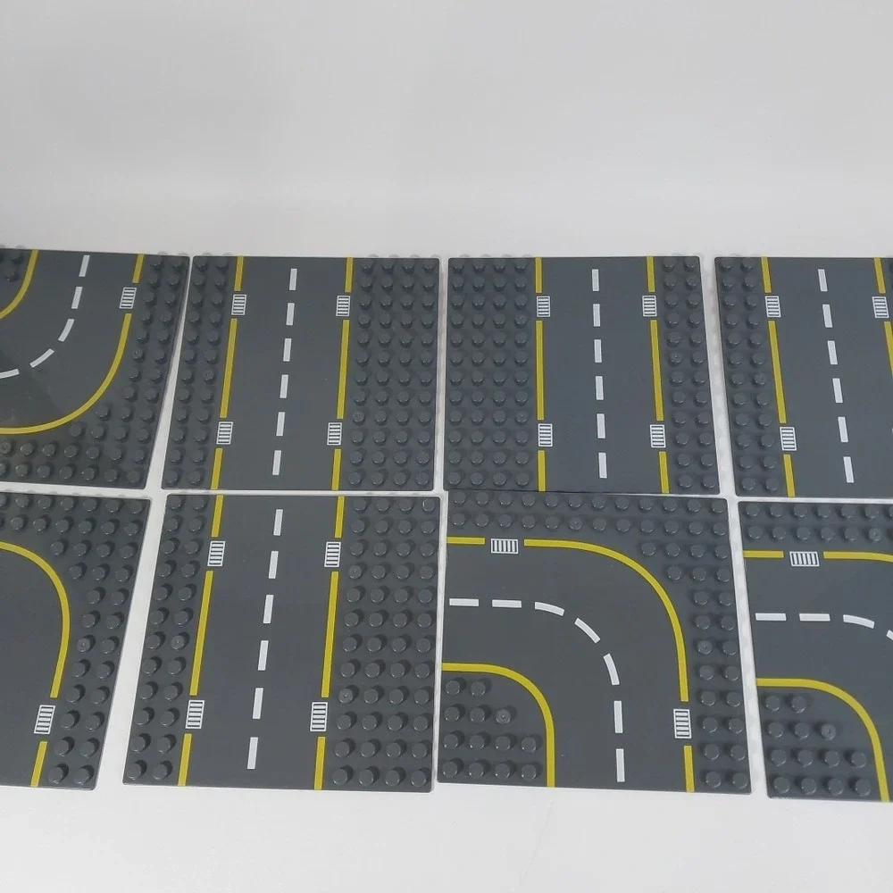 8 Road Building Block Base Plates‎ for Large Blocks
